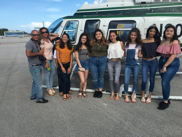 The Quinceañera Special for 12 Persons taking our Miami HeliTour